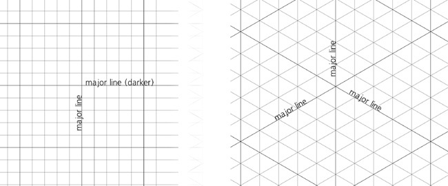 Rectangular and axonometric grids