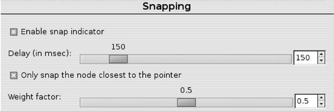 Snapping options in Inkscape Preferences