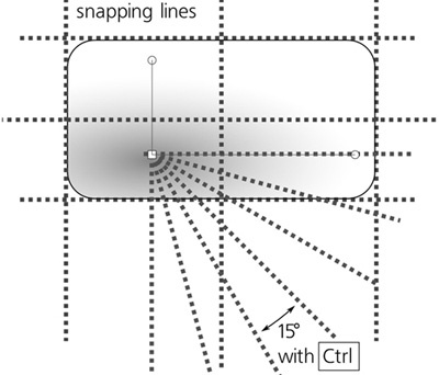 Snapping gradient handles