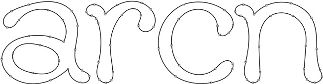 Lettershapes created with Spiro paths