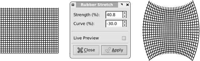 Rubber Stretch pulls a path vertically.