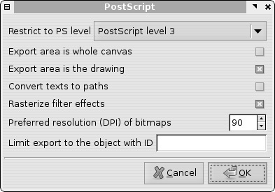 PS or EPS export options