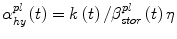 
$$\alpha _{hy}^{pl} \left(t \right) = k\left(t \right)/\beta _{stor}^{pl} \left(t \right)\eta $$
