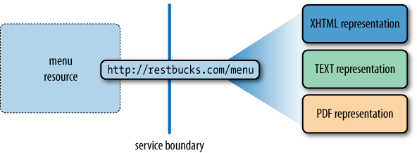 Multiple resource representations addressed by a single URI