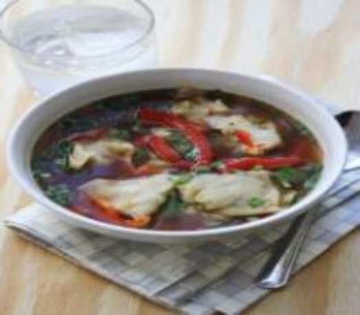 Hot and sour dumpling soup