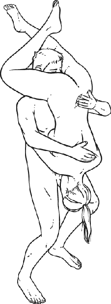 Illustration of standing 69, an oral sex position