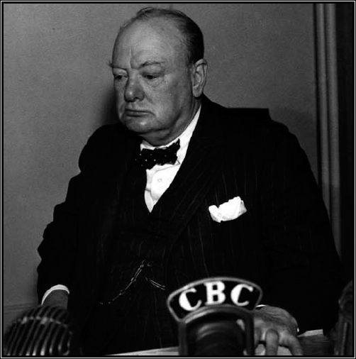 Churchill at a conference in Quebec.