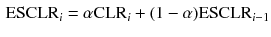 $$\begin{aligned} \text {ESCLR}_i=\alpha \text {CLR}_i + (1-\alpha )\text {ESCLR}_{i-1} \end{aligned}$$