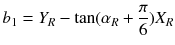 $$ b_{1} = Y_{R} - \tan (\alpha_{R} + \frac{\pi }{6})X_{R} $$