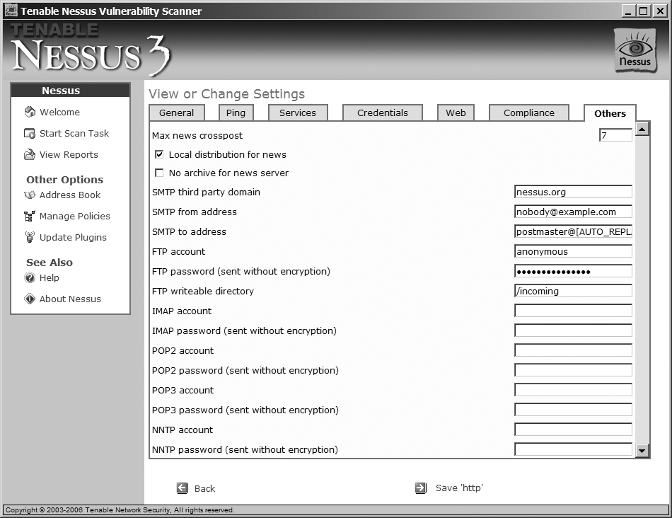 Password used during the scan