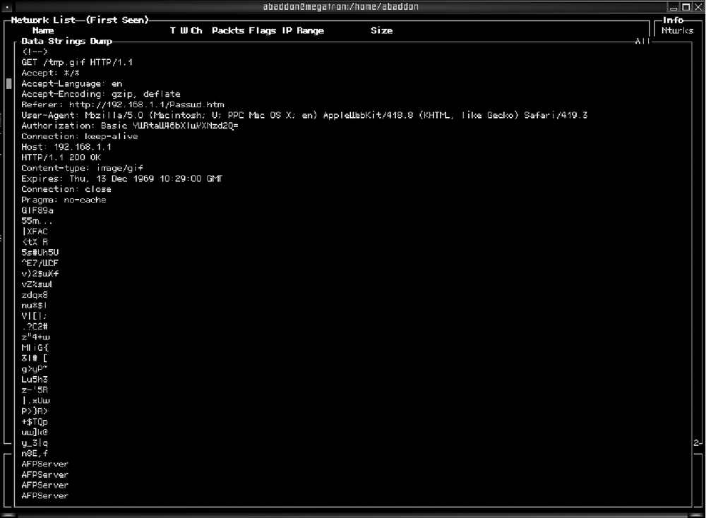 Kismet's Dump Strings mode