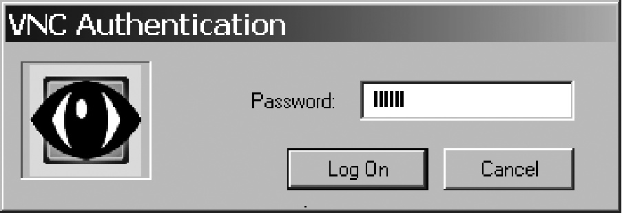 UltraVNC Authentication window