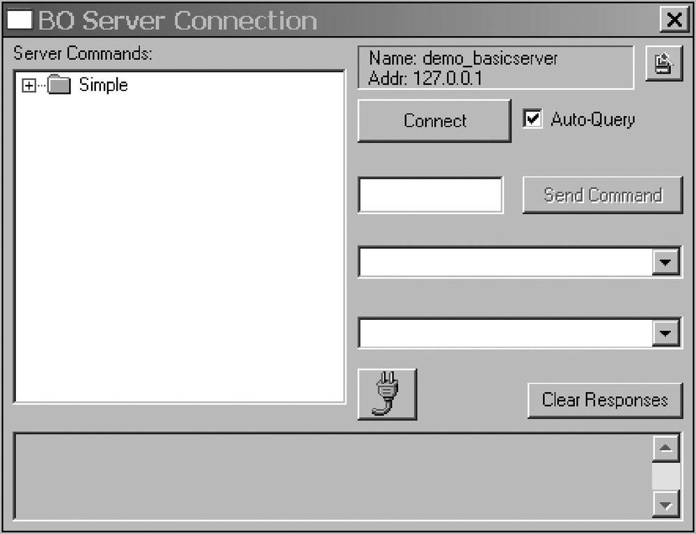 The BO Server Connection window