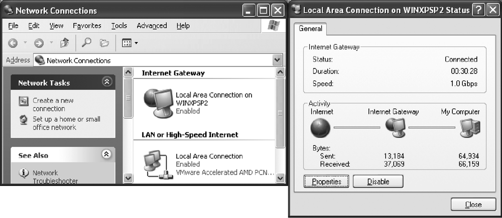 ICS Gateway Object and Status window