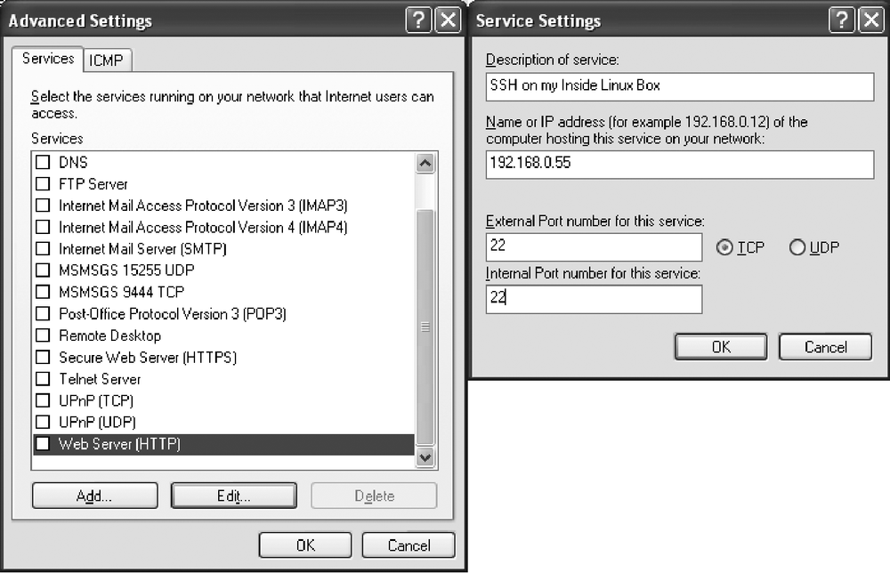 Windows Firewall Advanced Service Settings