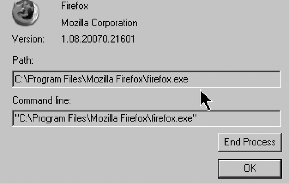 Process Properties dialog box