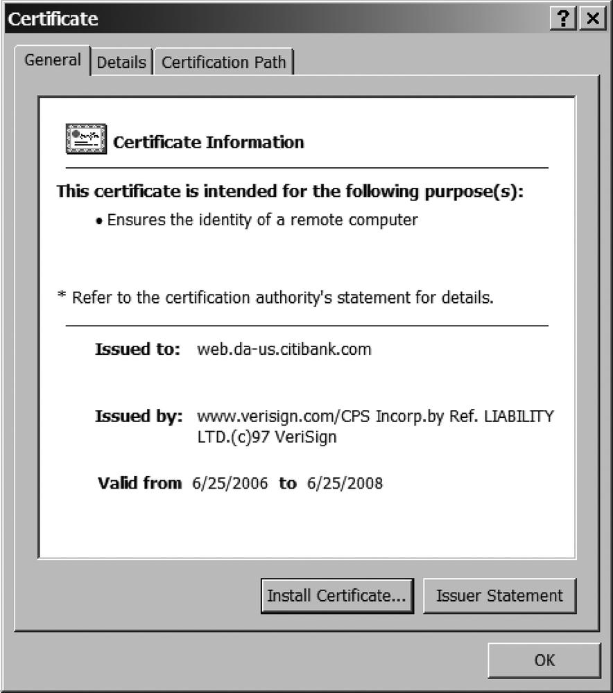 X.509 certificate issued by VeriSign