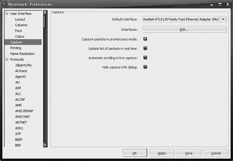 Wireshark Preferences