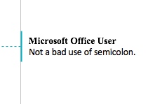 Screenshot of an editorial comment: “Not a bad use of a semicolon”