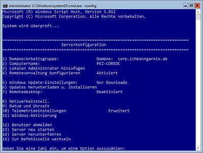 Administration eines Core-Servers mit »sconfig«  