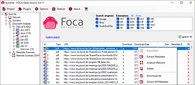 Nach dem Download können Sie die Metadaten der Dateien extrahieren.  