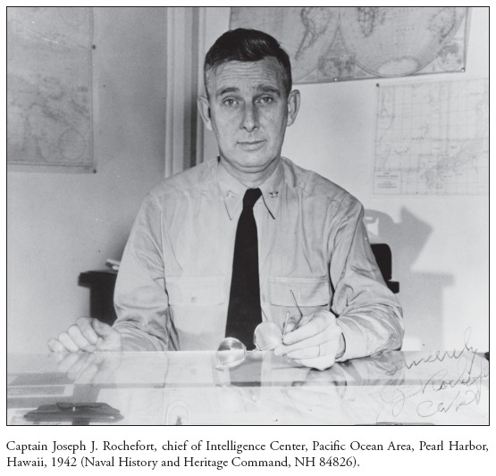 Image: Captain Joseph J. Rochefort, chief of Intelligence Center, Pacific Ocean Area, Pearl Harbor, Hawaii, 1942 (Naval History and Heritage Command, NH 84826).