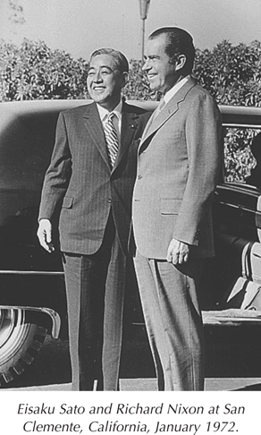 Eisaku Sato and Richard Nixon at San Clemente, California, January 1972.