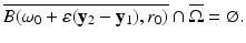 
$$\displaystyle{ \overline{B(\omega _{0} +\varepsilon (\mathbf{y}_{2} -\mathbf{y}_{1}),r_{0})} \cap \overline{\Omega } = \varnothing. }$$
