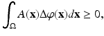 
$$\displaystyle{\int _{\Omega }A(\mathbf{x})\Delta \varphi (\mathbf{x})d\mathbf{x} \geq 0,}$$
