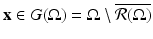 
$$\mathbf{x} \in G(\Omega ) = \Omega \setminus \overline{\mathcal{R}(\Omega )}$$
