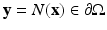 
$$\mathbf{y} = N(\mathbf{x}) \in \partial \Omega $$
