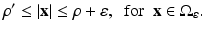 
$$\displaystyle{ \rho ' \leq \vert \mathbf{x}\vert \leq \rho +\varepsilon,\ \ \mathrm{for}\ \ \mathbf{x} \in \Omega _{\varepsilon }. }$$
