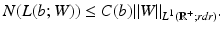 
$$\displaystyle{ N(L(b;W)) \leq C(b)\|W\|_{L^{1}(\mathbb{R}^{+};rdr)}. }$$
