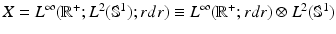 $$ X = L^\infty (\mathbb{R}^ + ;L^2 (\mathbb{S}^1 );rdr) \equiv L^\infty (\mathbb{R}^ + ;rdr) \otimes L^2 (\mathbb{S}^1 ) $$