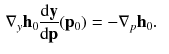 $$\begin{aligned} \nabla _y \mathbf {h}_0 \frac{\mathrm {d} \mathbf {y}}{\mathrm {d} \mathbf {p}}(\mathbf {p}_0)&= -\nabla _p \mathbf {h}_0. \end{aligned}$$