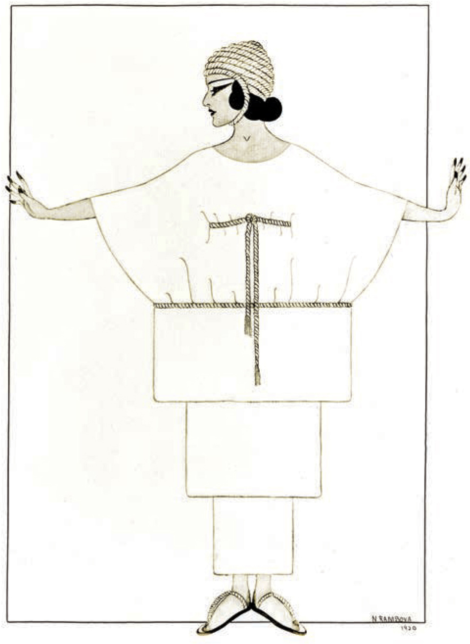 Costume sketch by Natacha Rambova, possibly for Alla Nazimova in Aphrodite (never made).