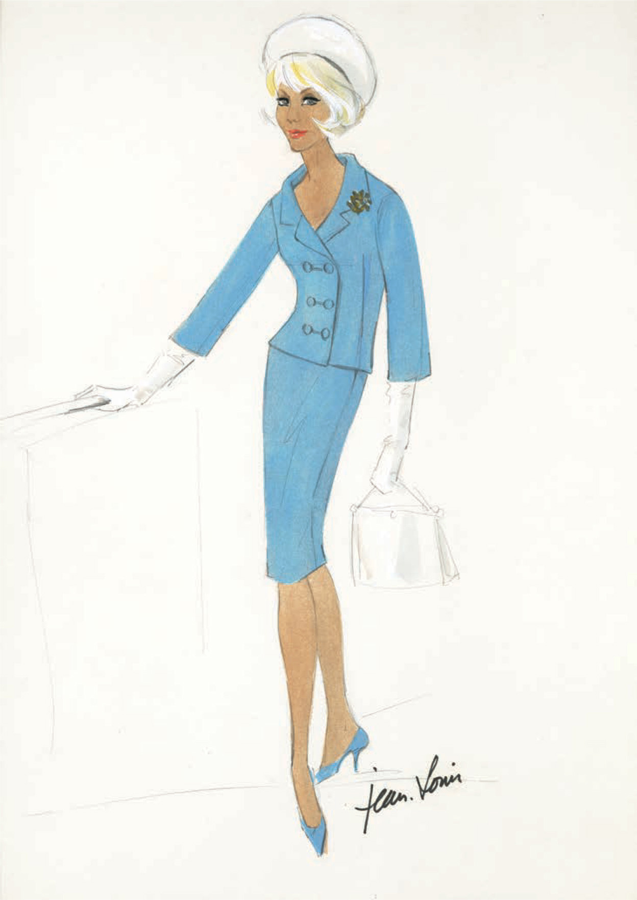 A costume sketch for Doris Day in Send Me No Flowers (1964).