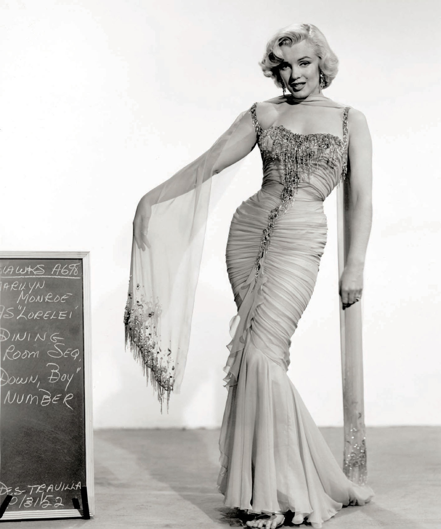 A wardrobe test for Marilyn Monroe for Gentlemen Prefer Blondes.