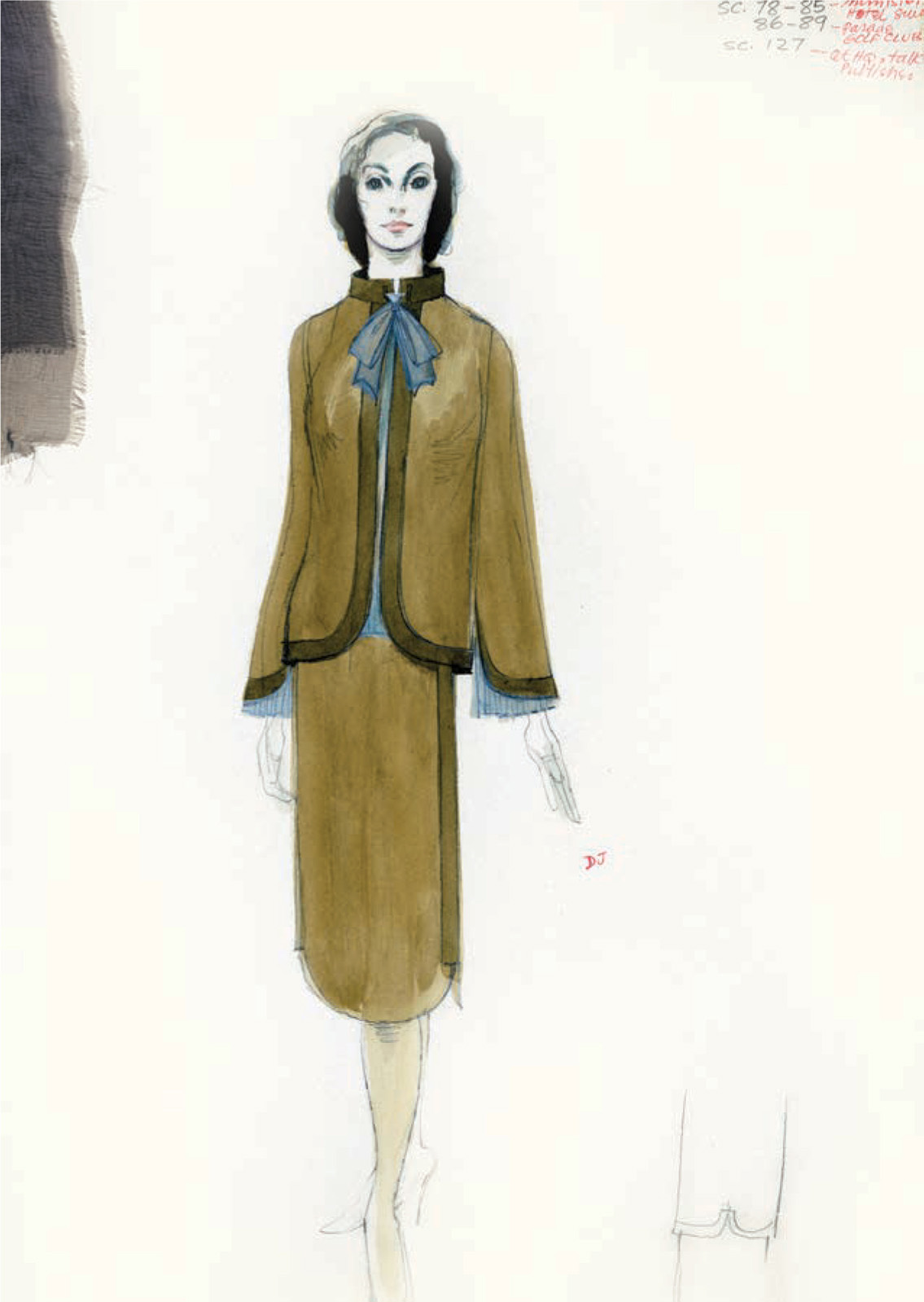 A Dorothy Jeakins costume sketch for Jean Simmons in Elmer Gantry (1960).