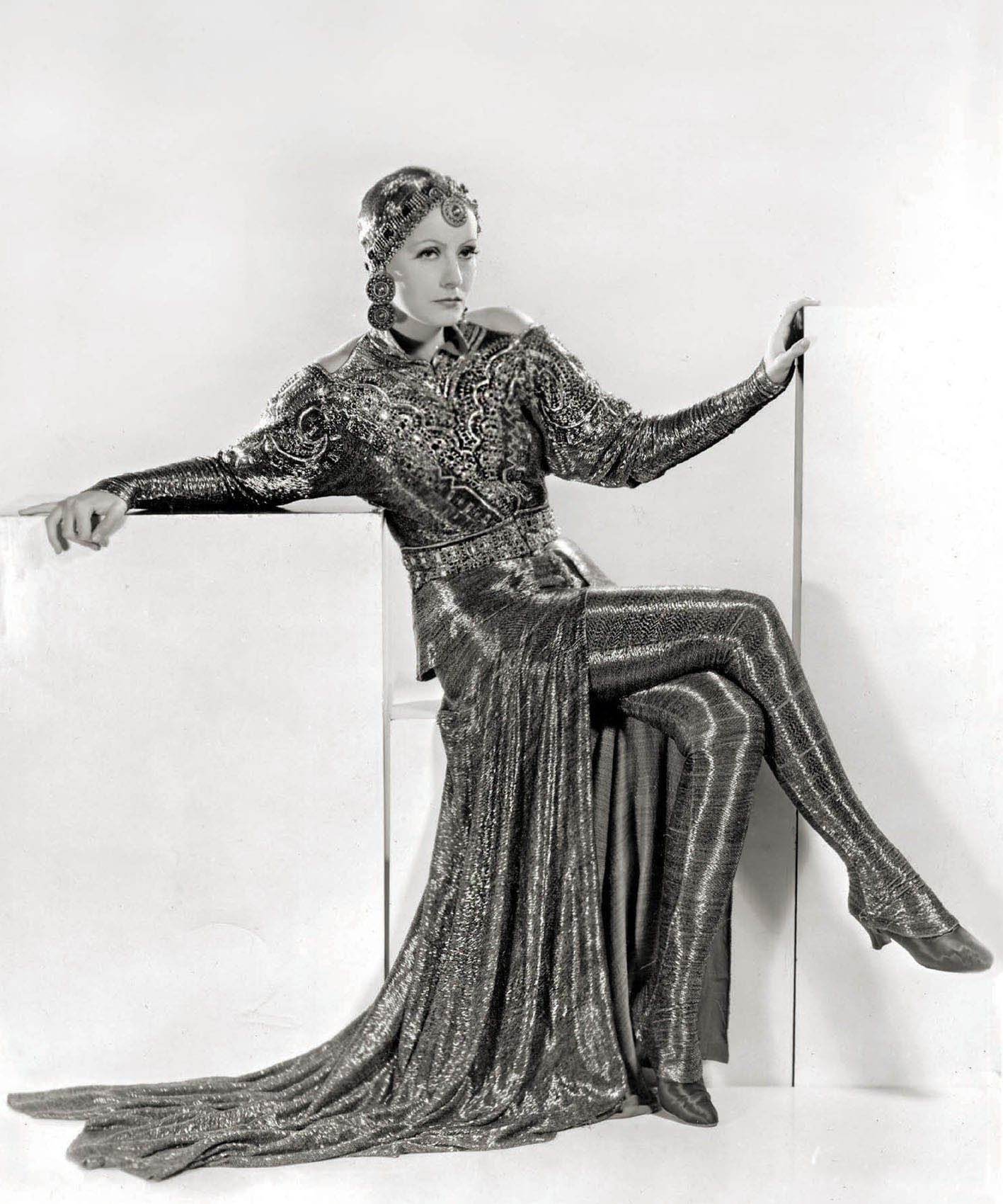 Greta Garbo in Mata Hari (1931). Costume design by Adrian.