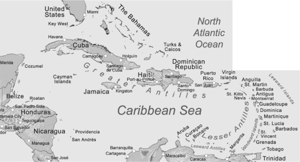 Map of El Caribe