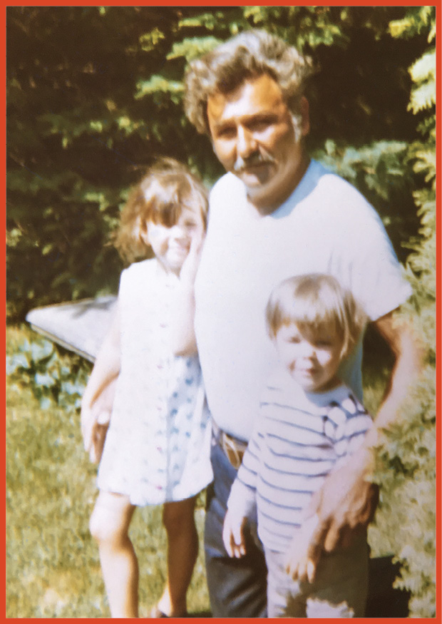 image of grandfather with granddaughter and grandson