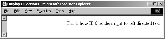 All current browsers just right-justify text with the dir attribute, and get the punctuation wrong, to boot
