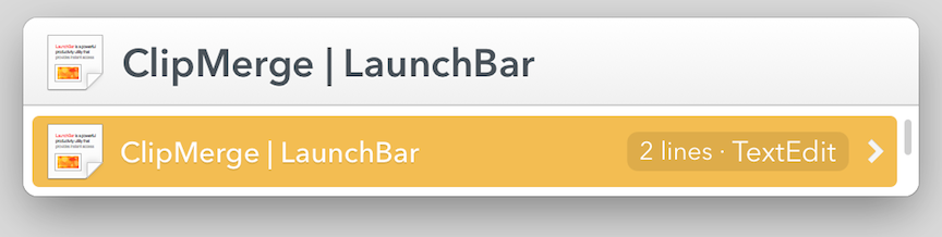 **Figure 33:** Here’s how the bar displays merged clipboard history items in the bar.