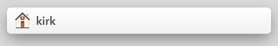 **Figure 3:** When you first launch LaunchBar and invoke its bar, you see an icon of your home folder, followed by your username.