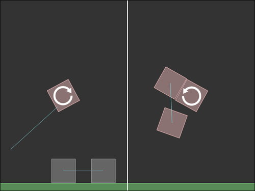 Making bodies rotate around a point – revolute joints