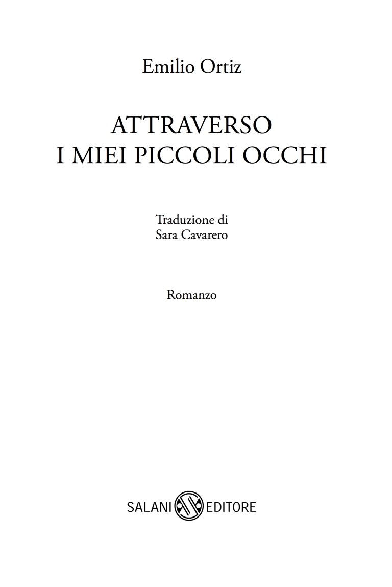 Frontespizio. Emilio Ortiz. Attraverso i miei piccoli occhi. Traduzione di Sara Cavarero. Romanzo. Salani Editore