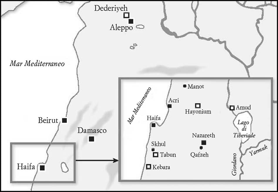 Il Vicino Oriente è il teatro dei primi incontri tra neandertaliani e sapiens.