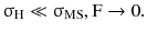 $$ {\upsigma }_{\rm H} \ll {\upsigma }_{\rm MS},{\rm F} \to 0. $$