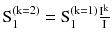 $$ {\text{S}}_{1}^{{({\text{k}} = 2)}} = {\text{S}}_{1}^{{({\text{k}} = 1)}} \frac{{{\text{I}}^{\text{k}} }}{\text{I}} $$